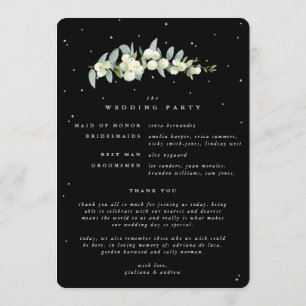 Elegant Black Snowberry+Eucalyptus Winter Wedding Programme