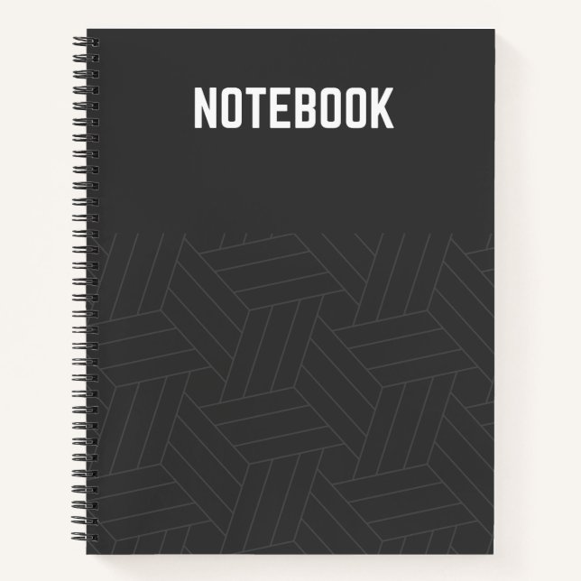 Elegant Black Spiral Notebook (Front)