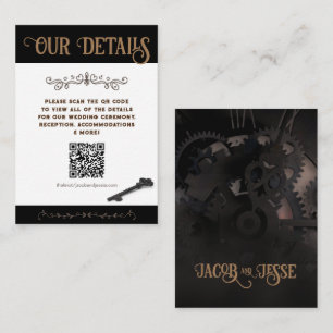 Elegant Black Steampunk RSVP Card