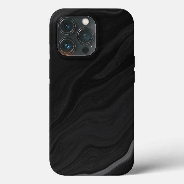 Elegant Black Stone Marble Pattern Case-Mate iPhone Case (Back)
