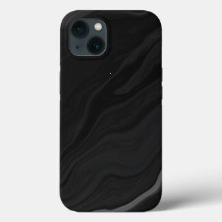 Elegant Black Stone Marble Pattern iPhone 13 Case
