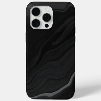 Elegant Black Stone Marble Pattern iPhone 15 Pro Max Case
