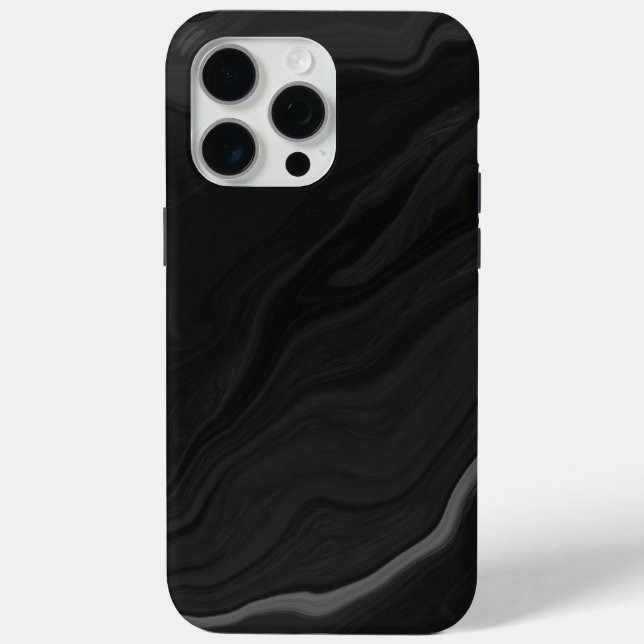 Elegant Black Stone Marble Pattern Case-Mate iPhone Case (Back)