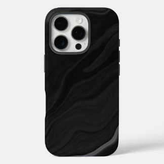 Elegant Black Stone Marble Pattern iPhone 16 Pro Case