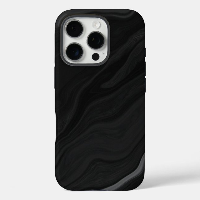 Elegant Black Stone Marble Pattern Case-Mate iPhone Case (Back)