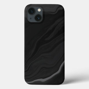 Elegant Black Stone Marble Pattern iPhone 13 Case