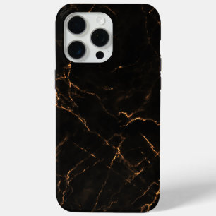 Elegant Black Stone Marble Pattern  iPhone 15 Pro Max Case