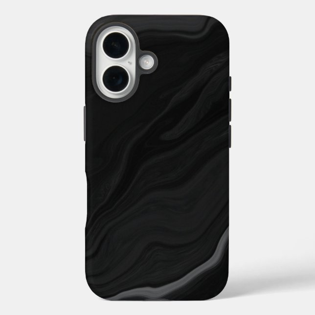 Elegant Black Stone Marble Pattern Case-Mate iPhone Case (Back)