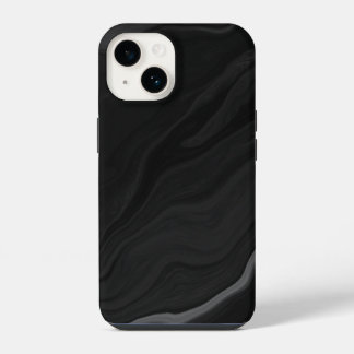 Elegant Black Stone Marble Pattern iPhone 14 Case