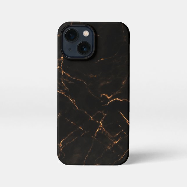 Elegant Black Stone Marble Pattern iPhone Case (Back)