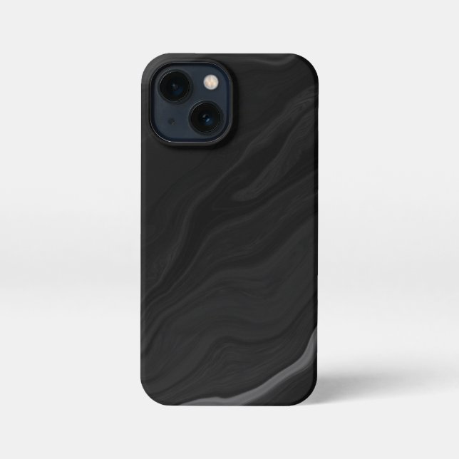 Elegant Black Stone Marble Pattern iPhone Case (Back)