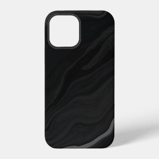 Elegant Black Stone Marble Pattern iPhone 12 Case