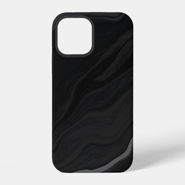 Elegant Black Stone Marble Pattern iPhone Case (Back)