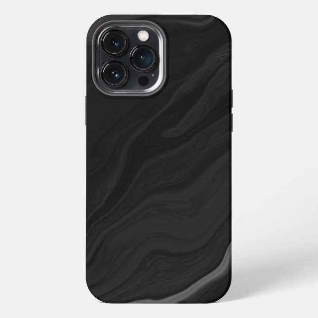 Elegant Black Stone Marble Pattern iPhone Case (Back)