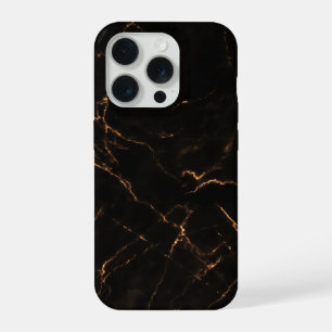 Elegant Black Stone Marble Pattern iPhone 15 Pro Case