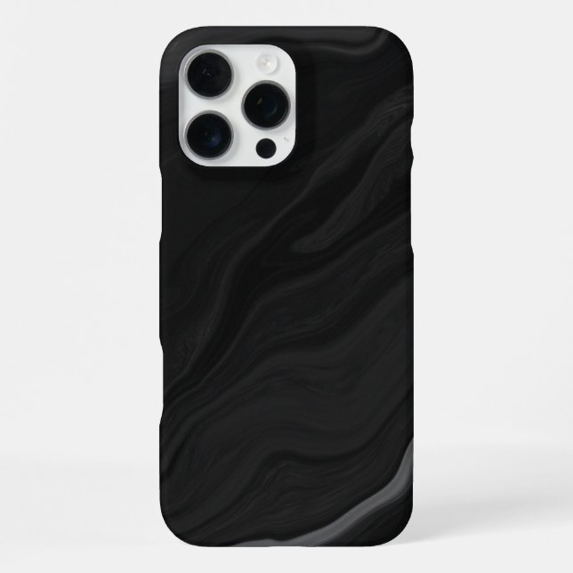 Elegant Black Stone Marble Pattern iPhone Case (Back)
