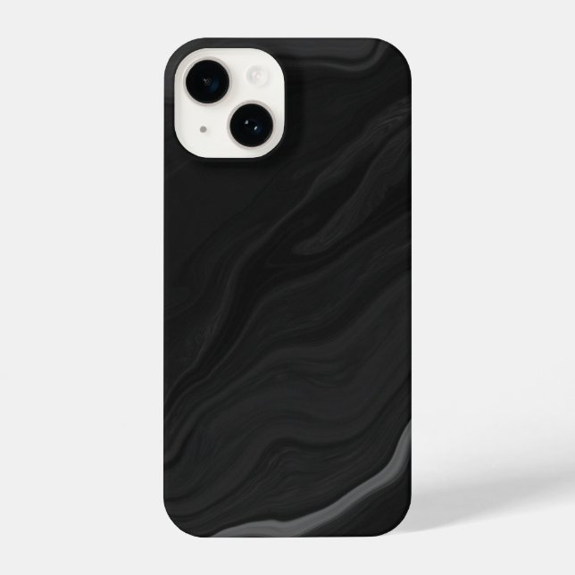 Elegant Black Stone Marble Pattern iPhone Case (Back)