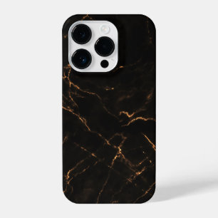 Elegant Black Stone Marble Pattern iPhone 14 Pro Case