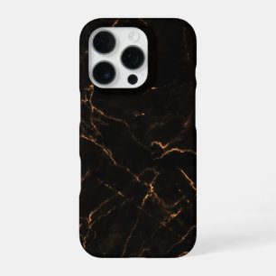 Elegant Black Stone Marble Pattern iPhone 16 Pro Case