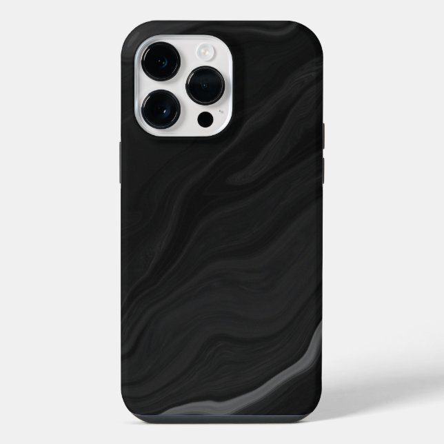 Elegant Black Stone Marble Pattern iPhone Case (Back)