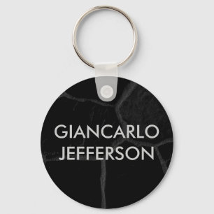 Elegant Black Stone Minimalist Style Professional Key Ring