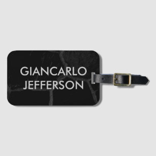 Elegant Black Stone Minimalist Style Professional Luggage Tag