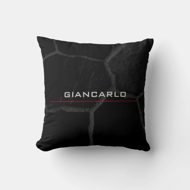 Elegant Black Stone Minimalist Stylish Modern Cushion (Front)