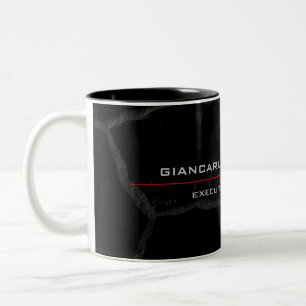 Elegant Black Stone Minimalist Stylish Modern Two-Tone Coffee Mug