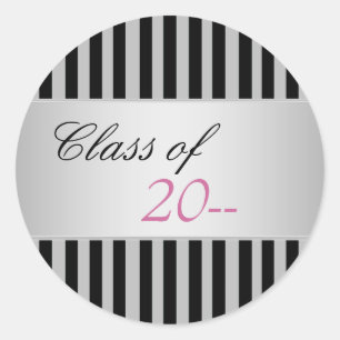 Elegant Black Stripe Graduation Stickers