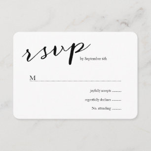 Elegant Black Stripes Wedding RSVP