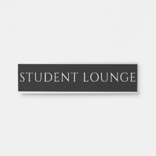 Elegant Black Student Lounge Name Plate