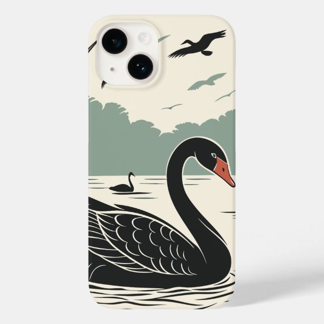 Elegant Black Swan  Case-Mate iPhone Case (Back)