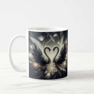 Elegant Black Swan Feathers Coffee Mug