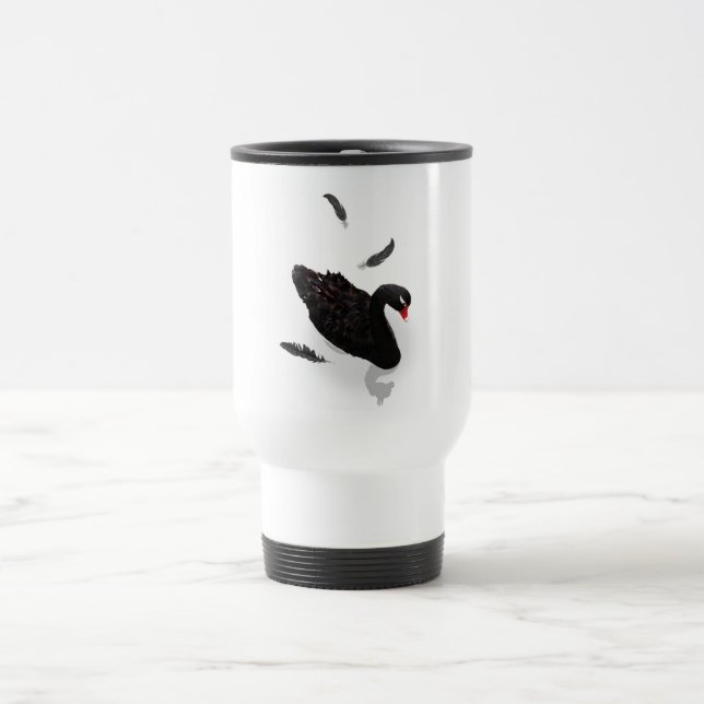 Elegant Black Swan Travel Mug (Center)