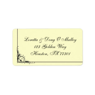 Elegant Black Swirl Label