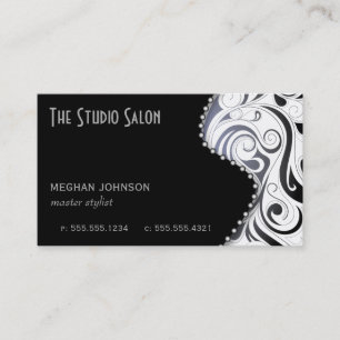 Elegant Black Swirly Swirl Business Card Template