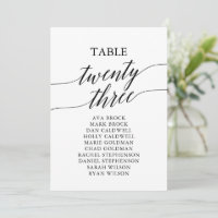 Elegant Black Table Number 23 Seating Chart