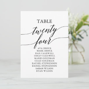 Elegant Black Table Number 24 Seating Chart