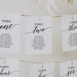 Elegant Black Table Number 2 Seating Chart<br><div class="desc">These elegant black table number 2 seating chart cards are perfect for a simple wedding. The neutral design features a minimalist card decorated with romantic and whimsical typography. The card prints on the front and back (double-sided).</div>
