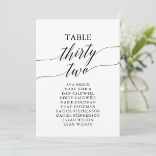 Elegant Black Table Number 32 Seating Chart