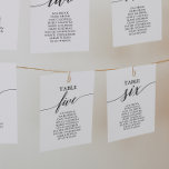 Elegant Black Table Number 6 Seating Chart<br><div class="desc">These elegant black table number 6 seating chart cards are perfect for a simple wedding. The neutral design features a minimalist card decorated with romantic and whimsical typography. The card prints on the front and back (double-sided).</div>