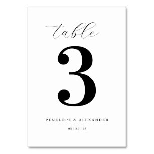 Elegant Black Table Number Sign