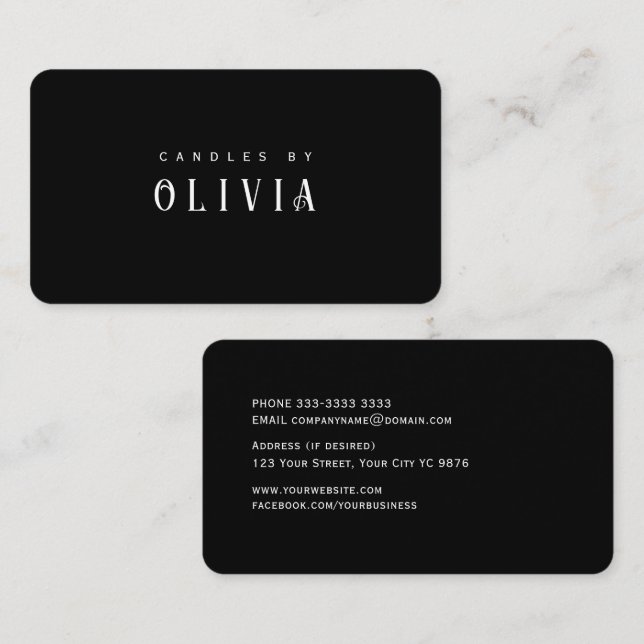 Elegant Black template  Business Card (Front/Back)