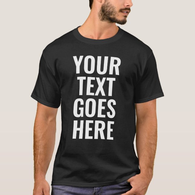 Elegant Black Template Mens Best Modern Large Font T-Shirt (Front)