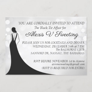 Elegant Black Tie 50th Birthday Invitation