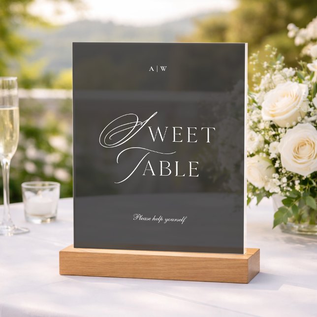 Elegant Black Tie Dessert Table Wedding Sign (Creator Uploaded)