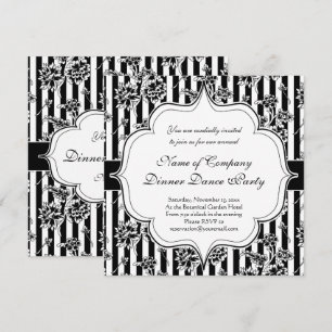 Elegant Black Tie Formal Dinner Dance Party Invita Invitation