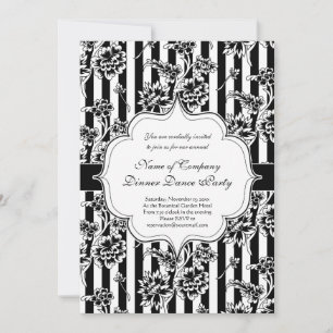 Elegant Black Tie Formal Dinner Dance Party Invita Invitation