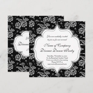 Elegant Black Tie Formal Dinner Dance Party Invitation