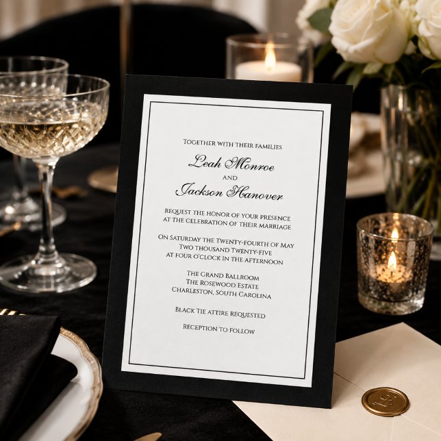 Elegant Black Tie Wedding Invitation (Creator Uploaded)